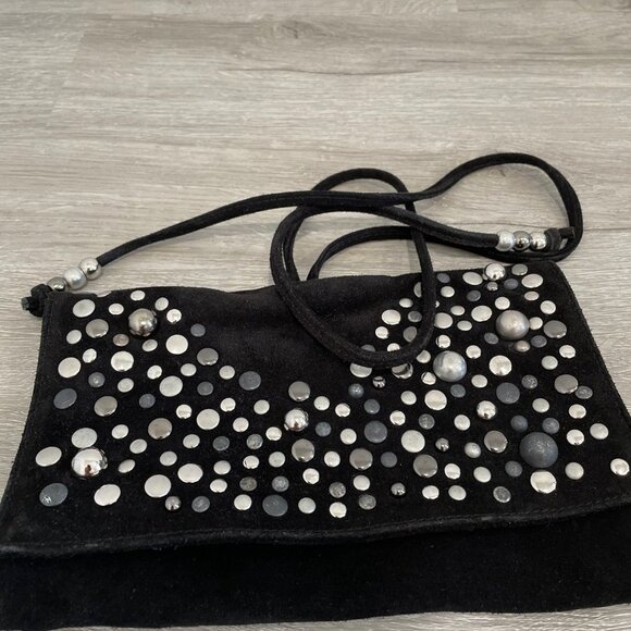 Sara Berman suede clutch Bag with 3 Compartments - Picture 4 of 11